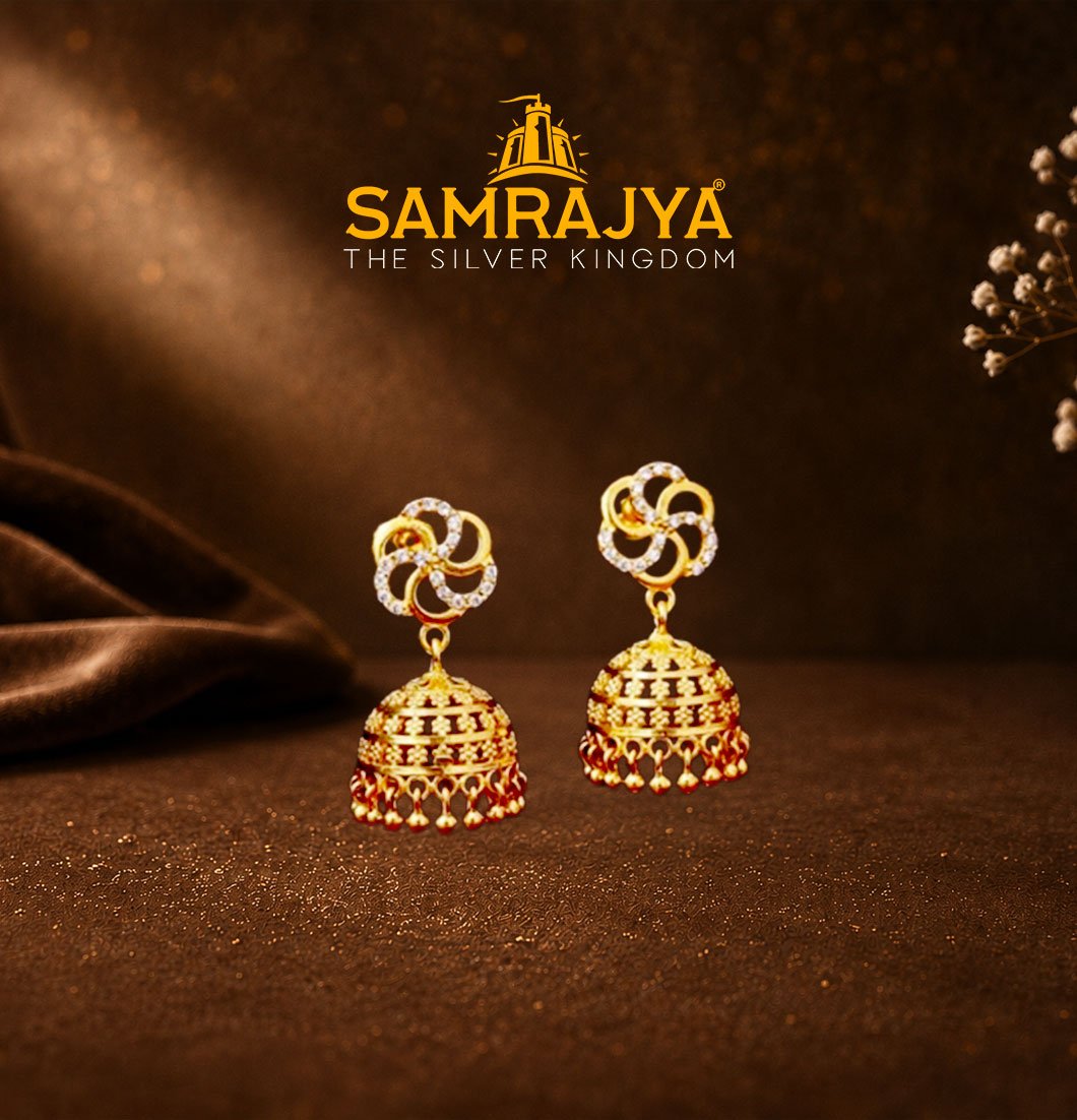 Intricate Gold Jhumka Earrings