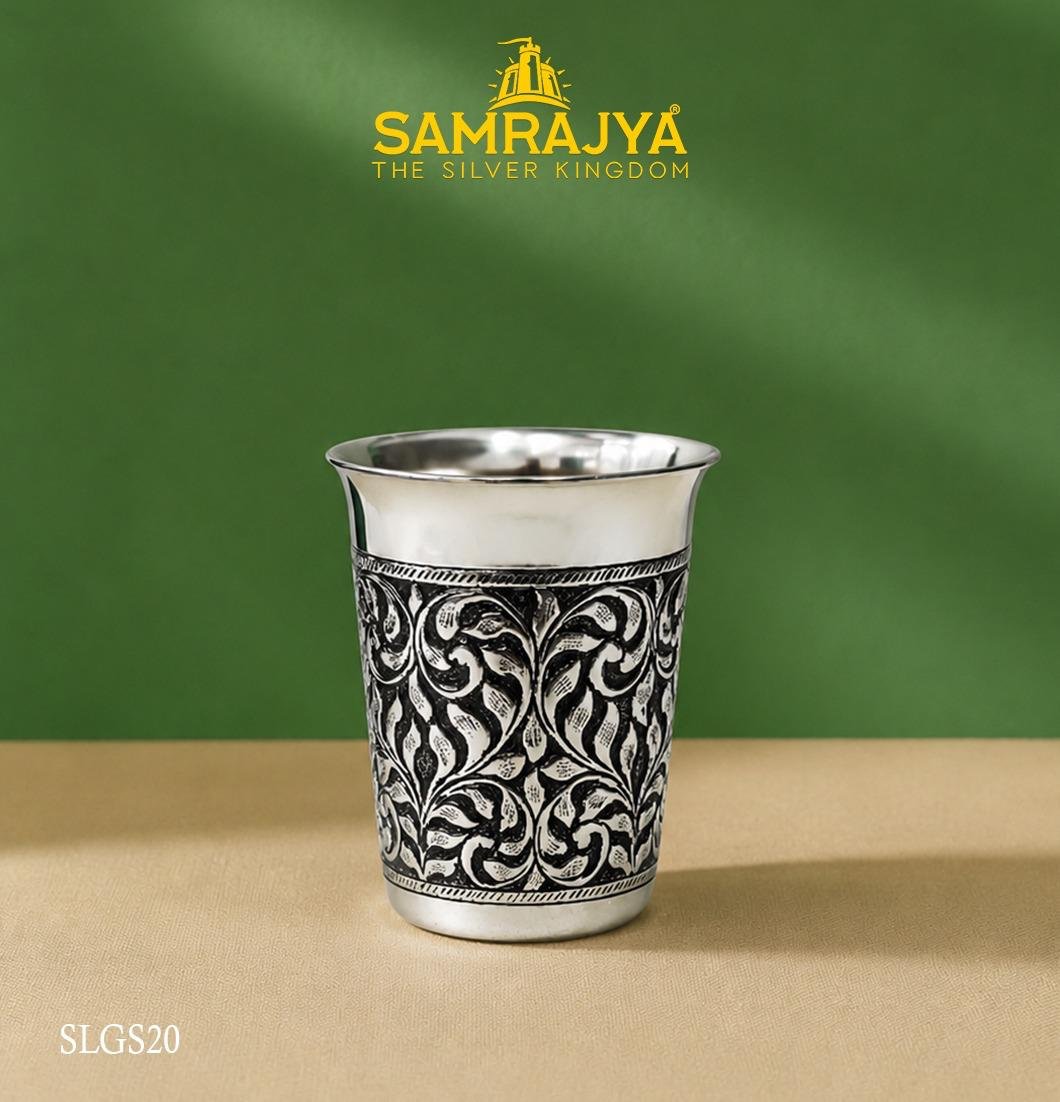 Silver Antique Floral Tumbler