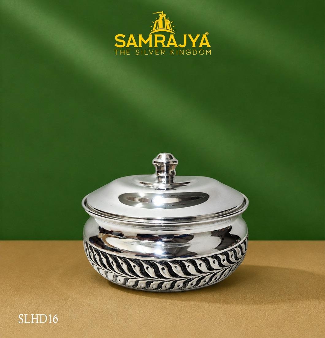 Silver Plain Handi with Lid